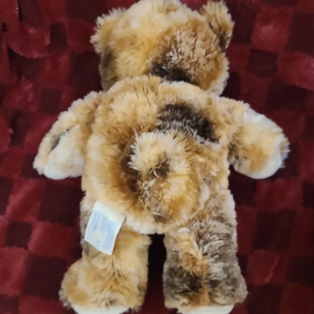 Build a Bear Calico Heart Patch Adorable Brown and Cream Teddy Bear Plush